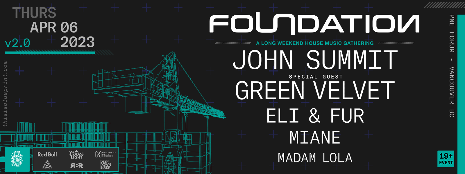 Foundation Presents: John Summit, Green Velvet , Eli & Fur, Miane and Madam Lola  